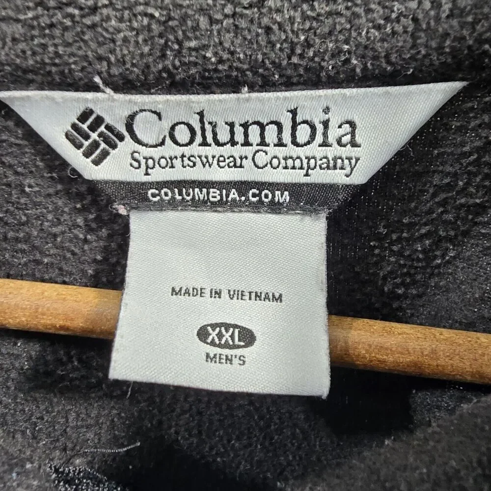 Columbia Jacket Mens XXL Black Full Zip Fleece Mid Layer Synch Steens Mountain